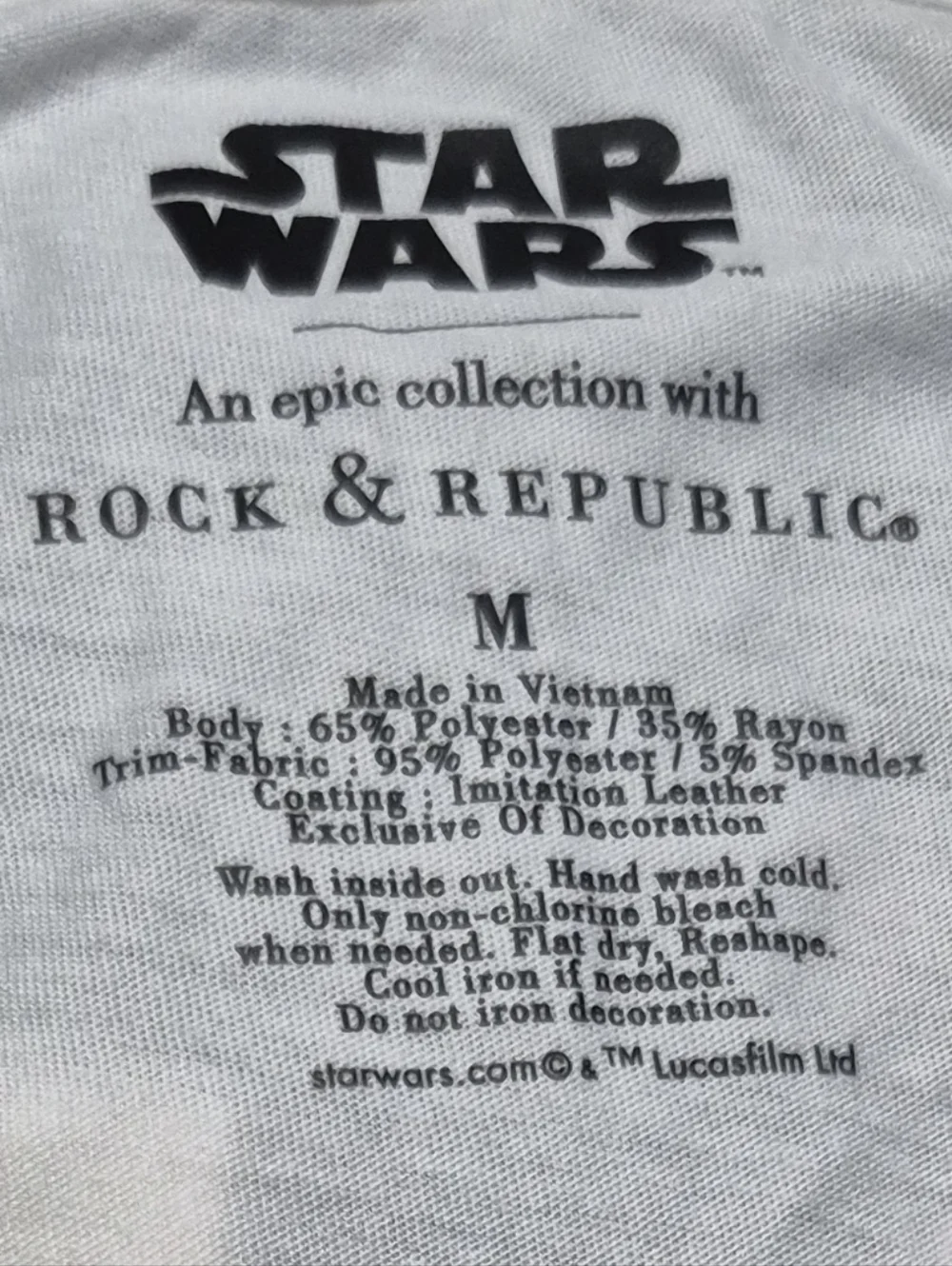 Rock & Republic White Star Wars Studded V-Neck Tee - Picture 5 of 5